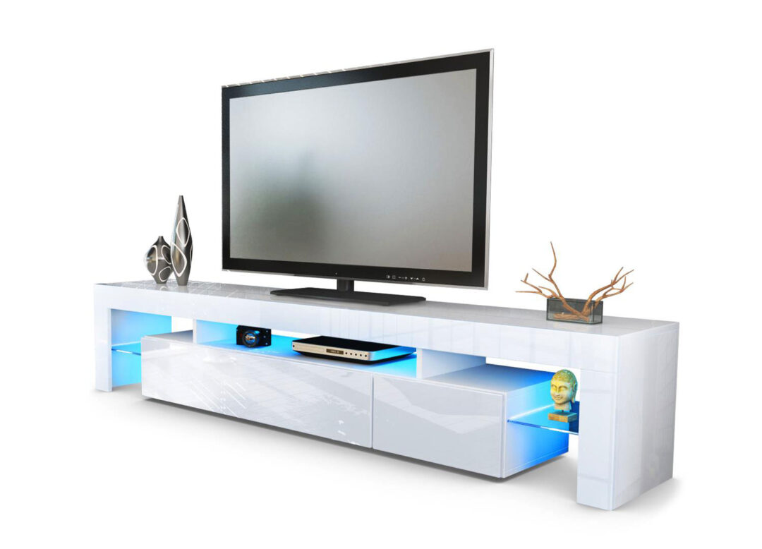 Meuble tv blanc avec rehausse tv