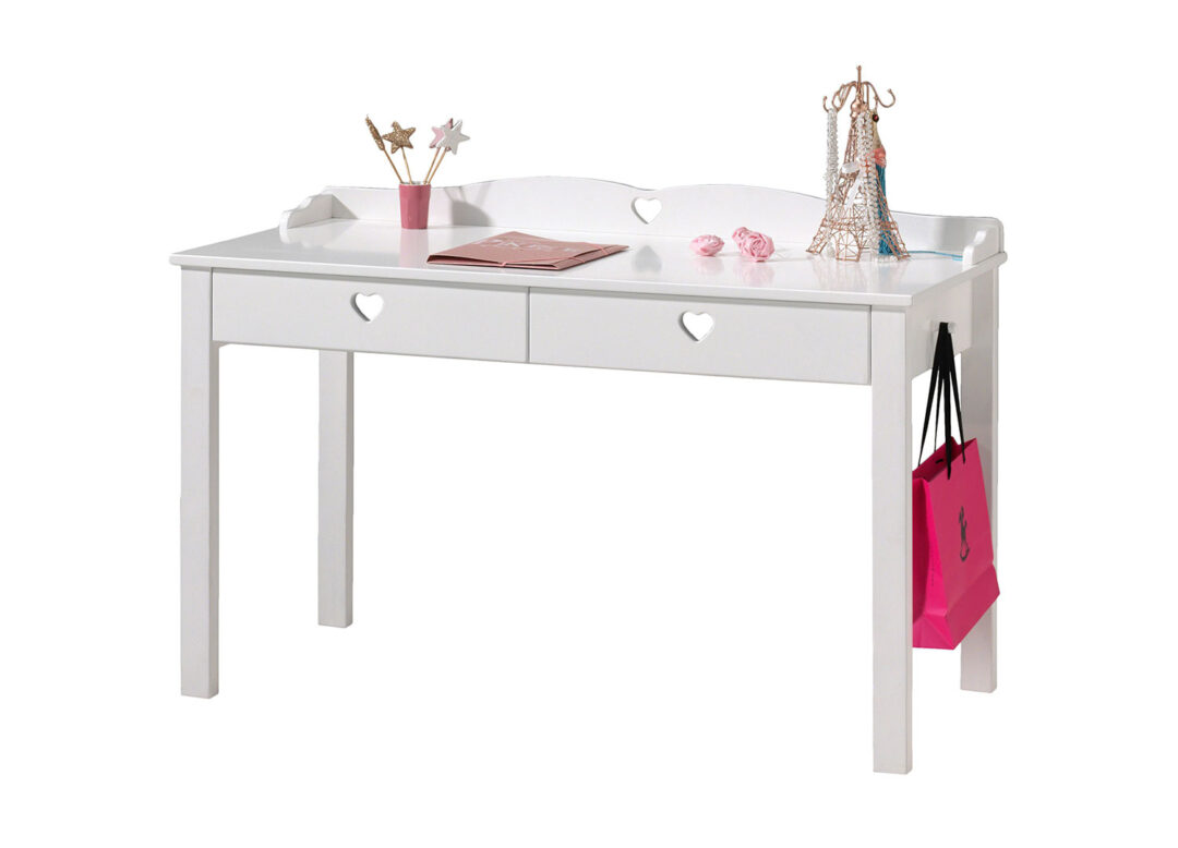 bureau laqué blanc déco jeune fille