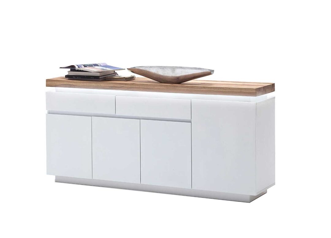 Buffet blanc & bois massif Lumineux