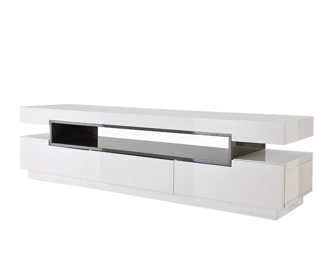 Meuble TV blanc laqué design 200cm