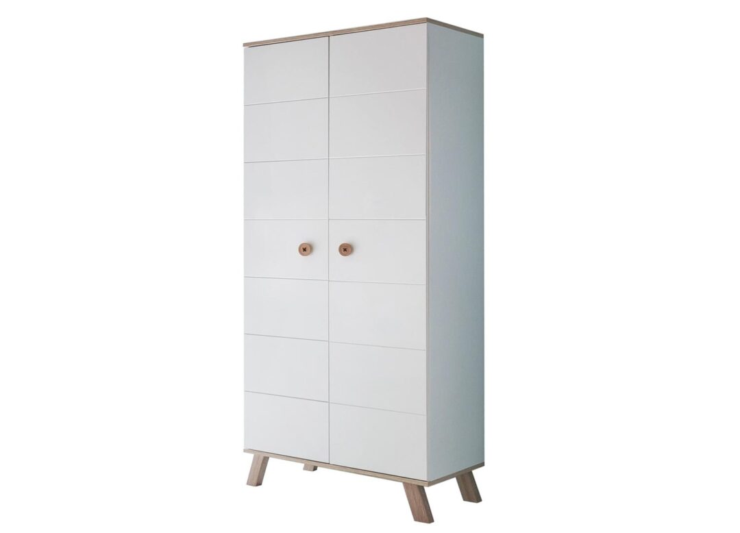 Armoire de chambre blanche & déco bouton de veste