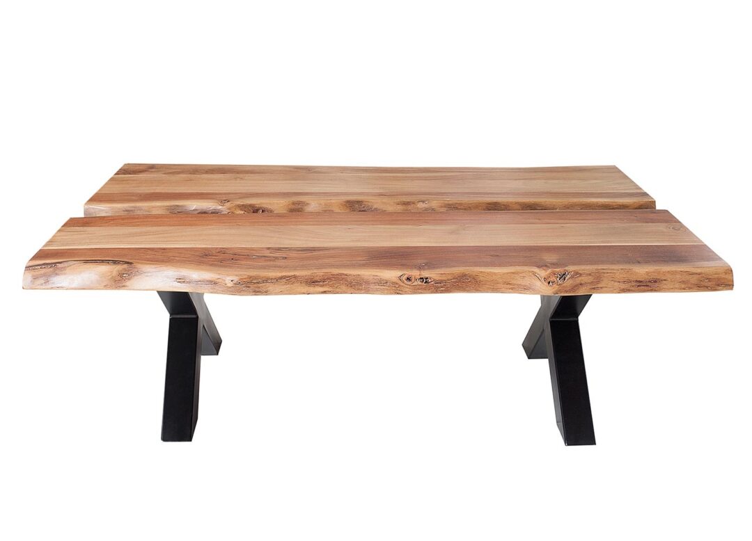 Table basse bois et métal design