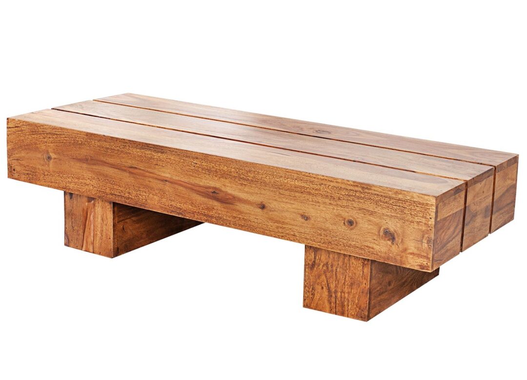 Table basse rectangulaire en bois