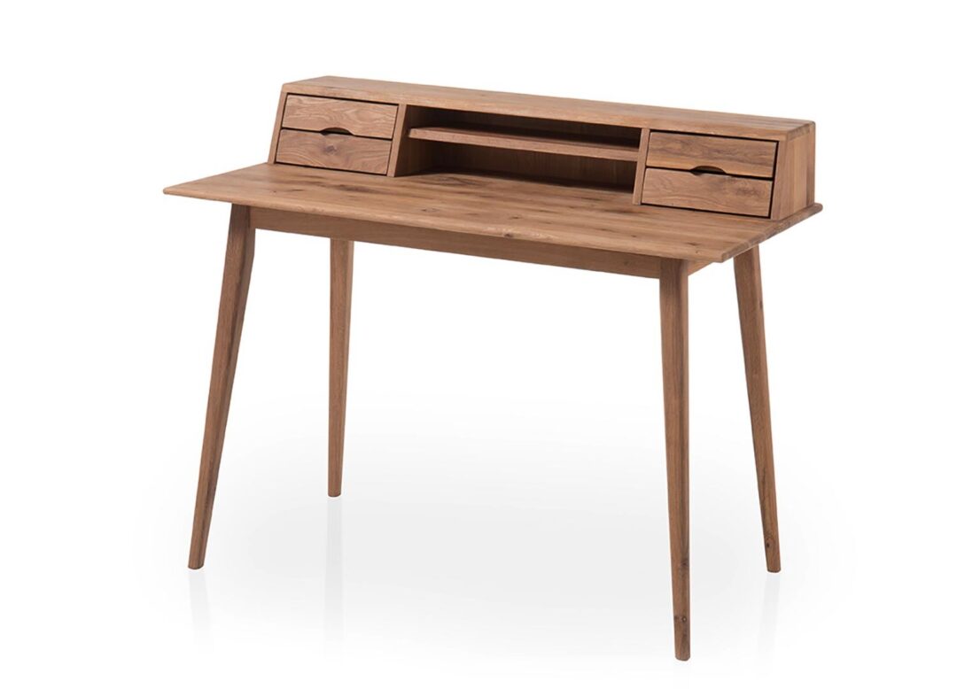 Bureau bois chêne massif et surmeuble de rangement