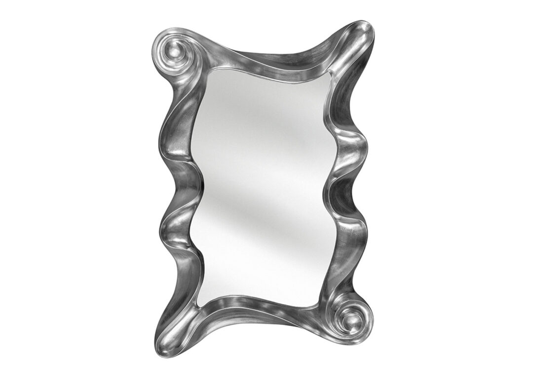 miroir baroque et design argenté