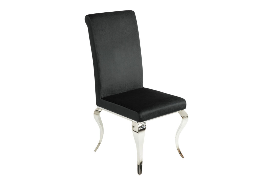 Chaise de séjour velours noir baroque