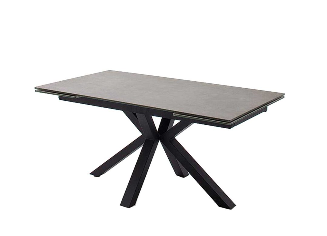 Table à manger extensible pieds métal noir