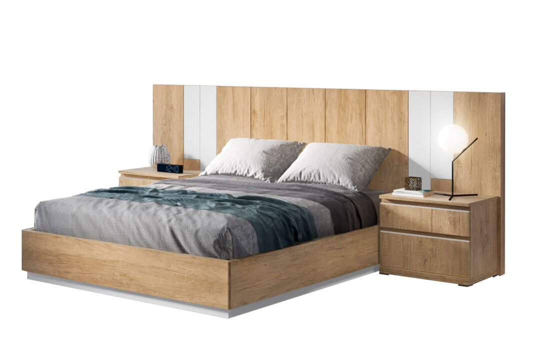 Lit coffre adulte en bois avec sommier relevable