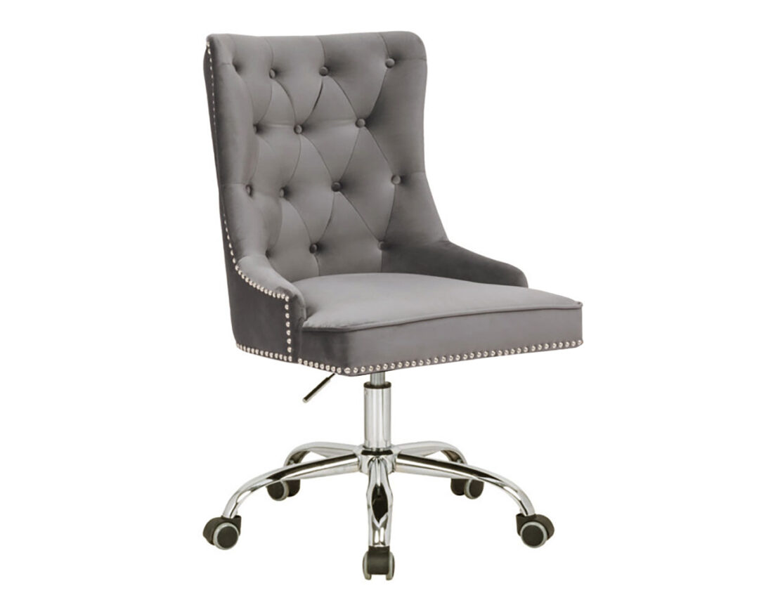 Chaise de bureau en velours gris