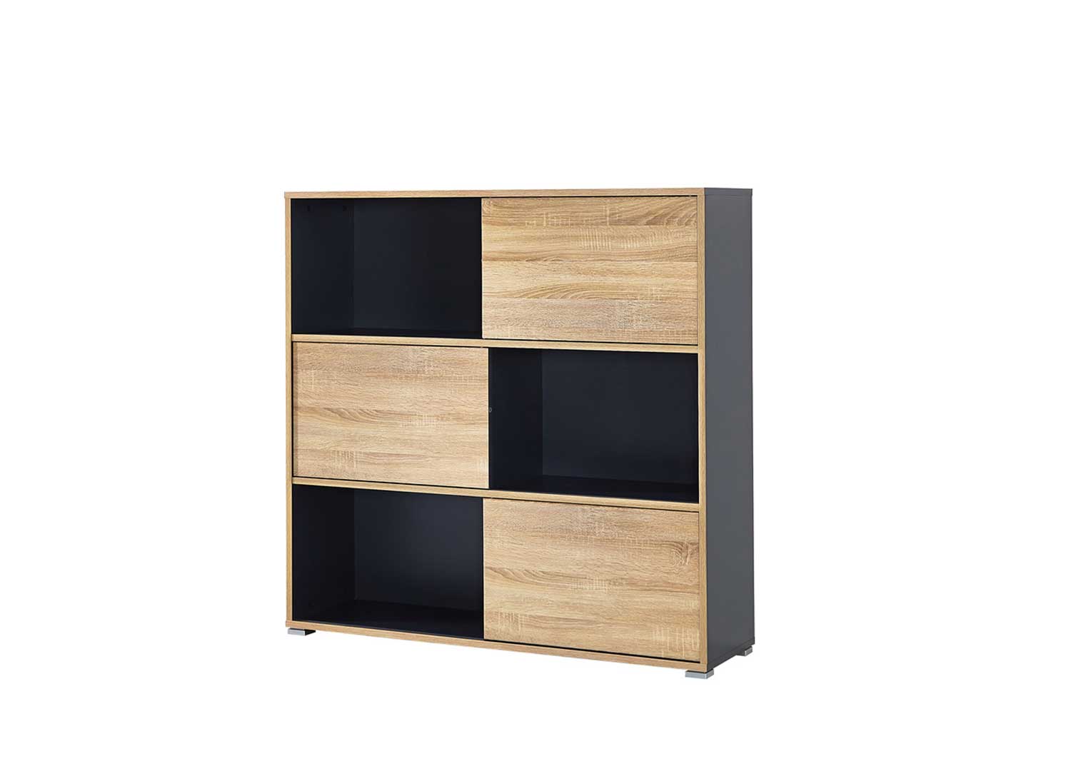 Meuble bas de rangement pour bureau avec portes réversibles