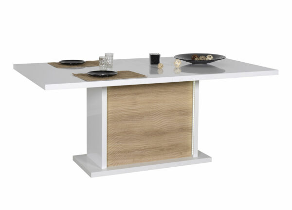 Table à manger extensible 180-220-260 cm céramique taupe aspect marbre -  Cbc-Meubles