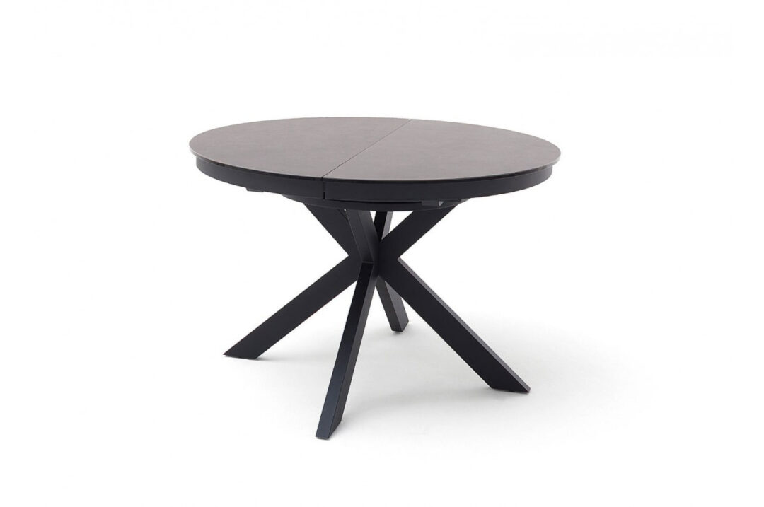 Table à manger ronde extensible gris anthracite