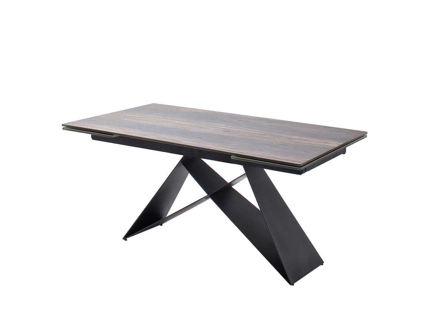 Table à manger rectangulaire à rallonge design noir SULIA