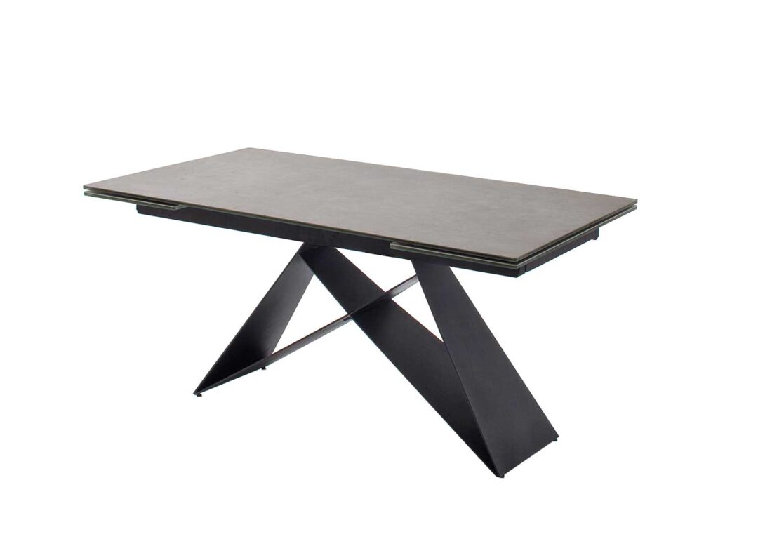 Table repas rectangulaire extensible gris anthracite