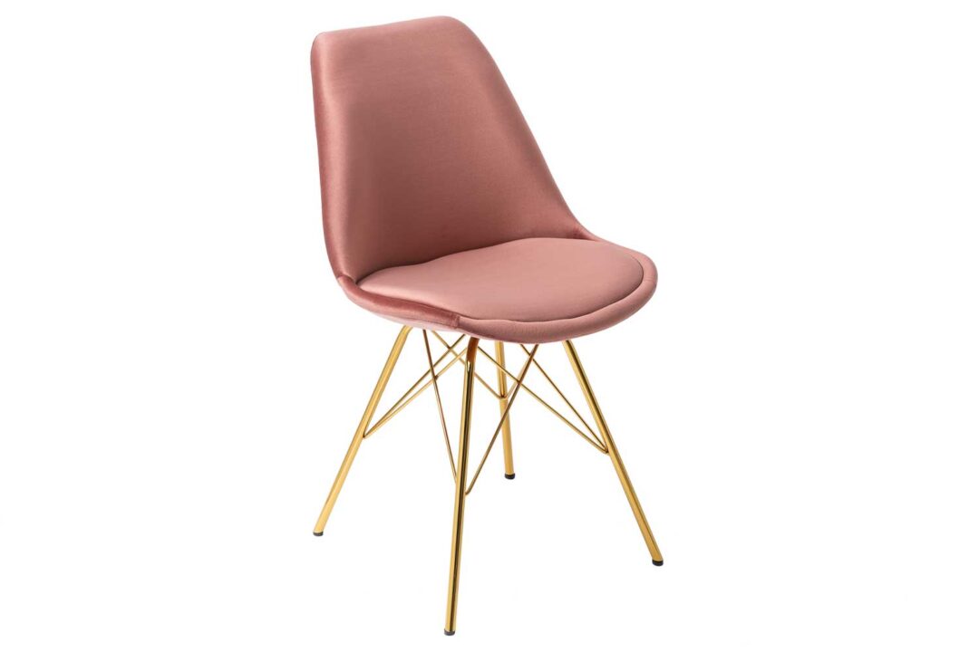 Chaise en velours rose