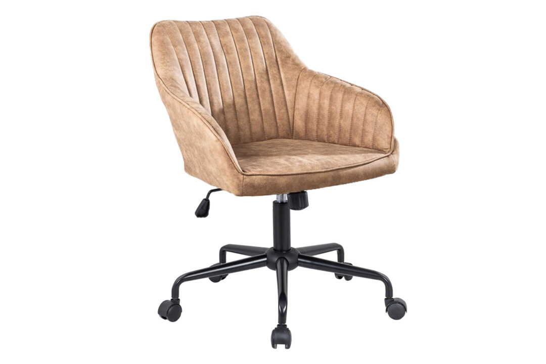 Fauteuil de bureau en velours taupe design