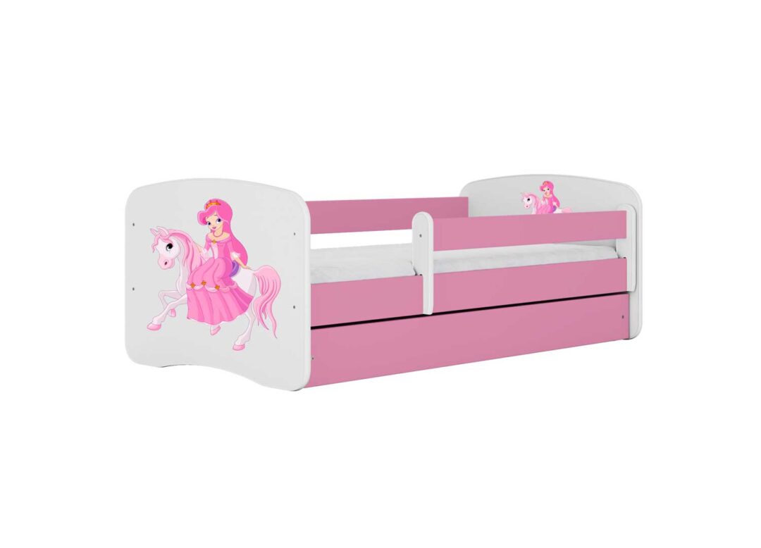 Lit rose enfant princesse sur cheval