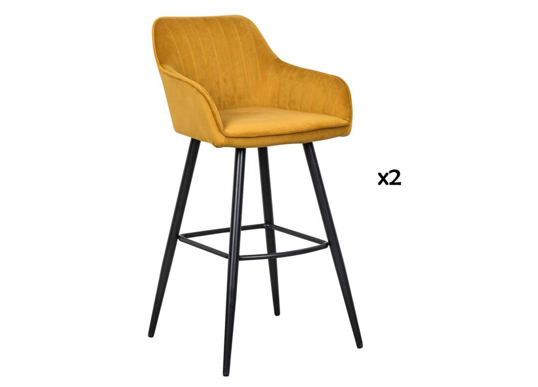 tabouret de bar jaune moutarde