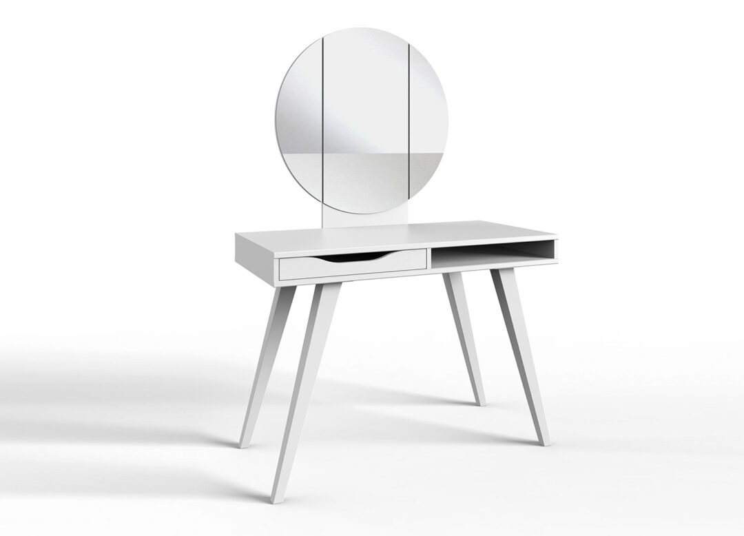 console blanche avec miroir