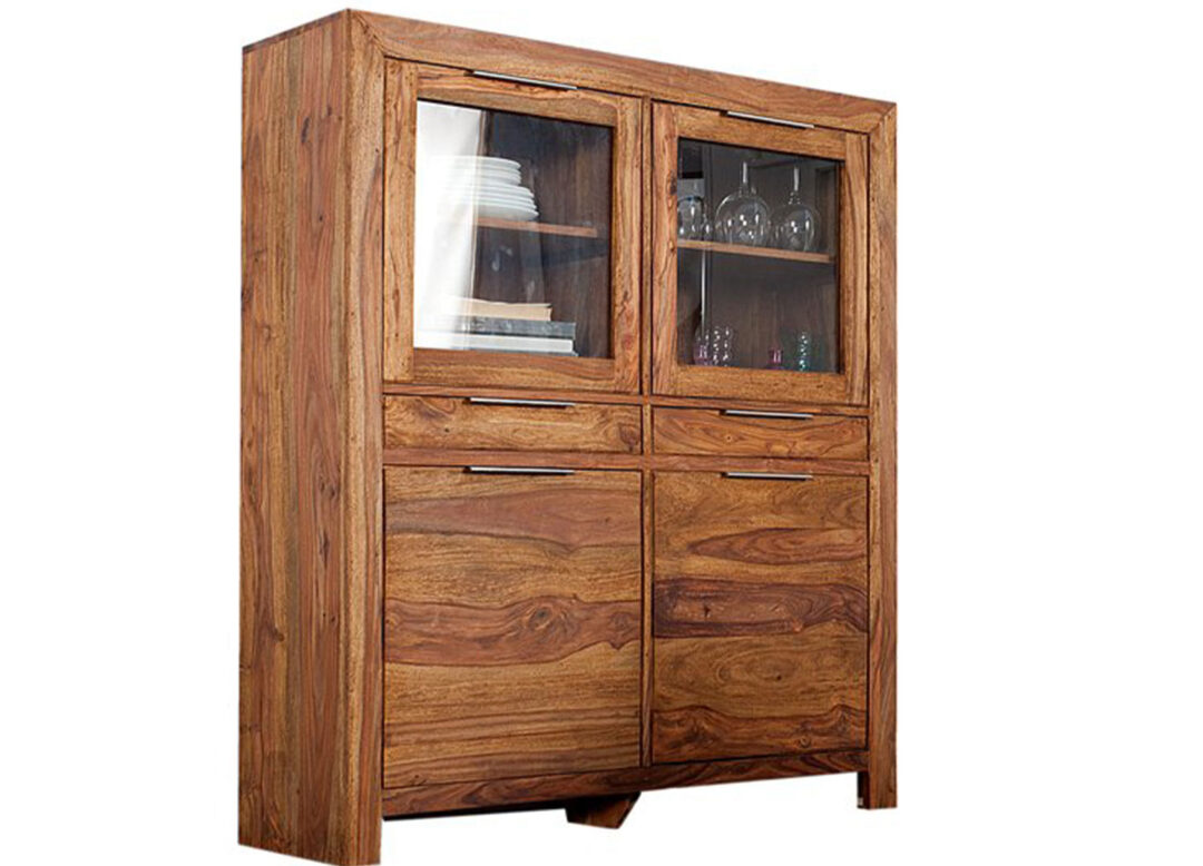 buffet haut vitré en bois