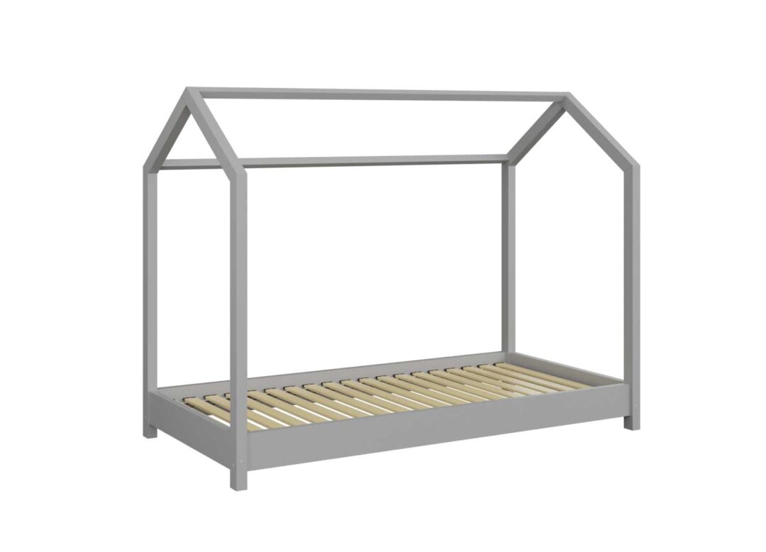 lit cabane pour enfant en bois gris pas cher