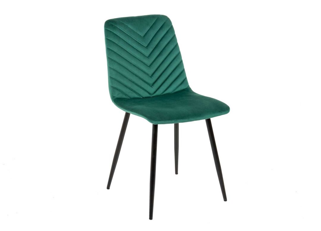 Chaise en velours vert