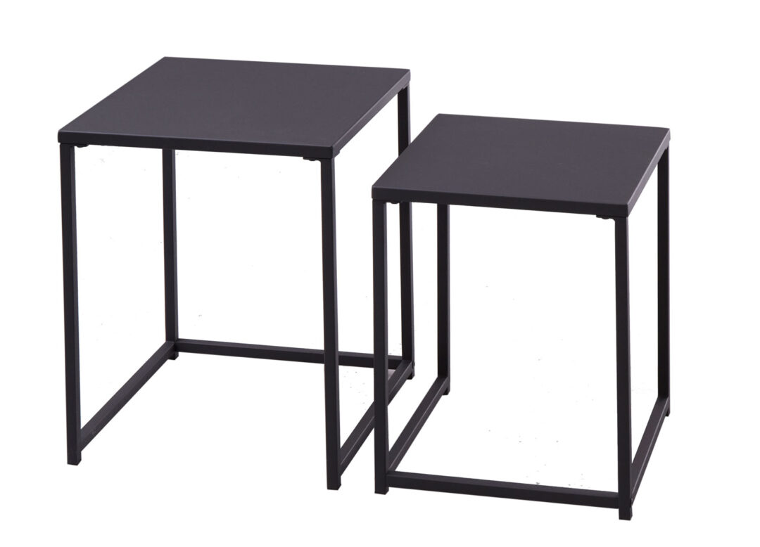 lot de 2 tables basses en métal noir