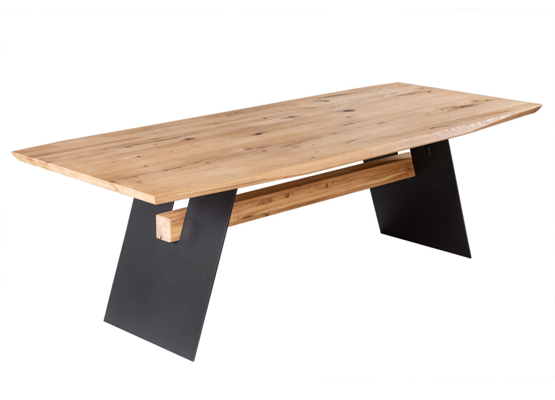 table à manger 240 cm en bois de chêne avec piétement original