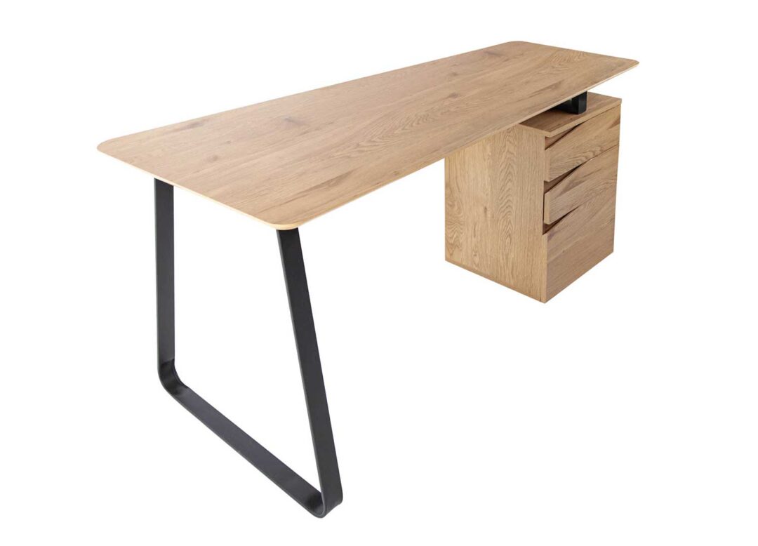 bureau 160 cm en bois avec caisson