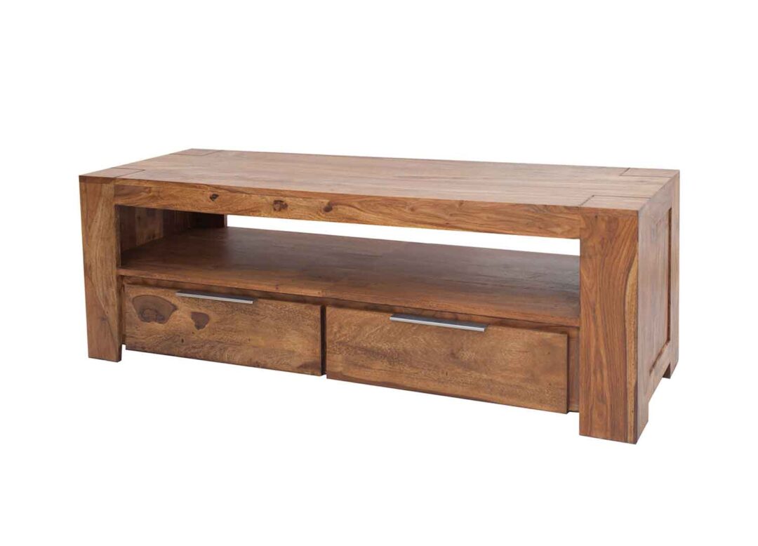 meuble tv 135 cm en bois de sesham