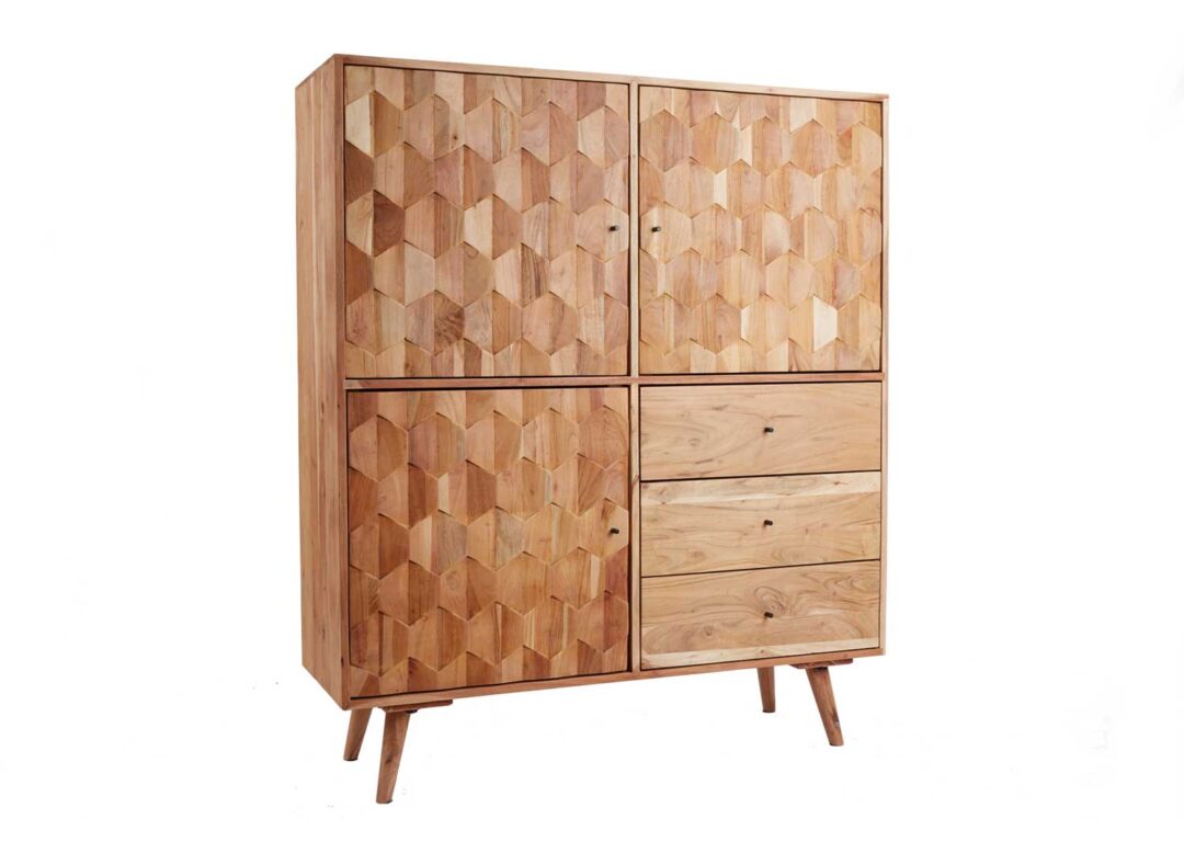 buffet bahut en bois massif d'acacia