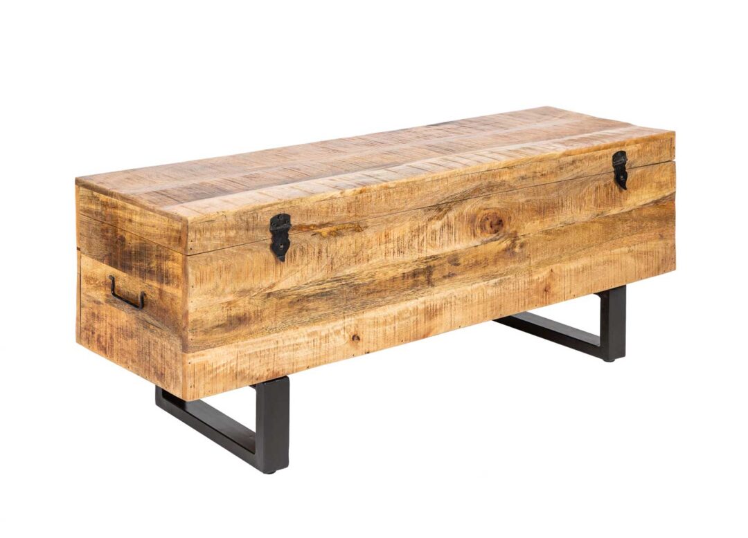 banc avec rangement en bois massif pour entrée