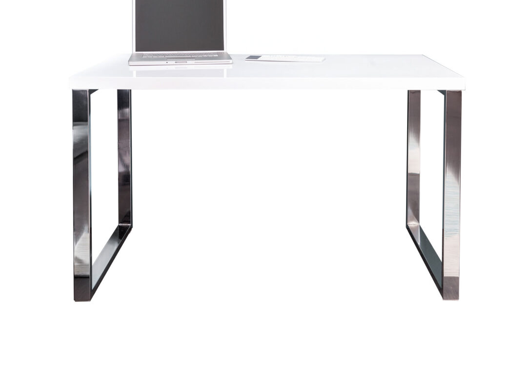 Bureau blanc brillant 120cm