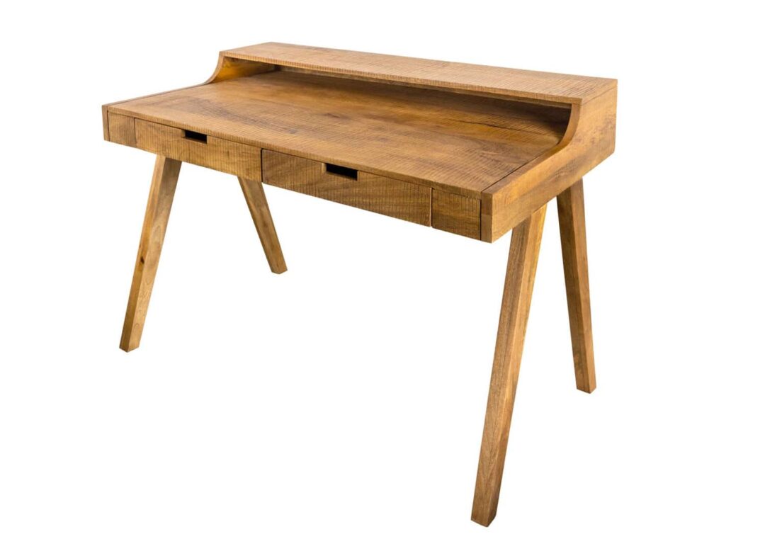 table de bureau avec rangement en bois massif