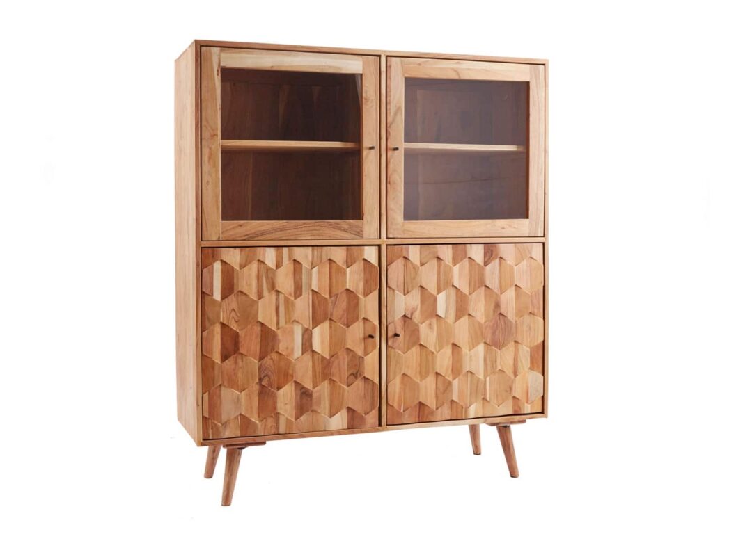 meuble buffet retro en bois acacia