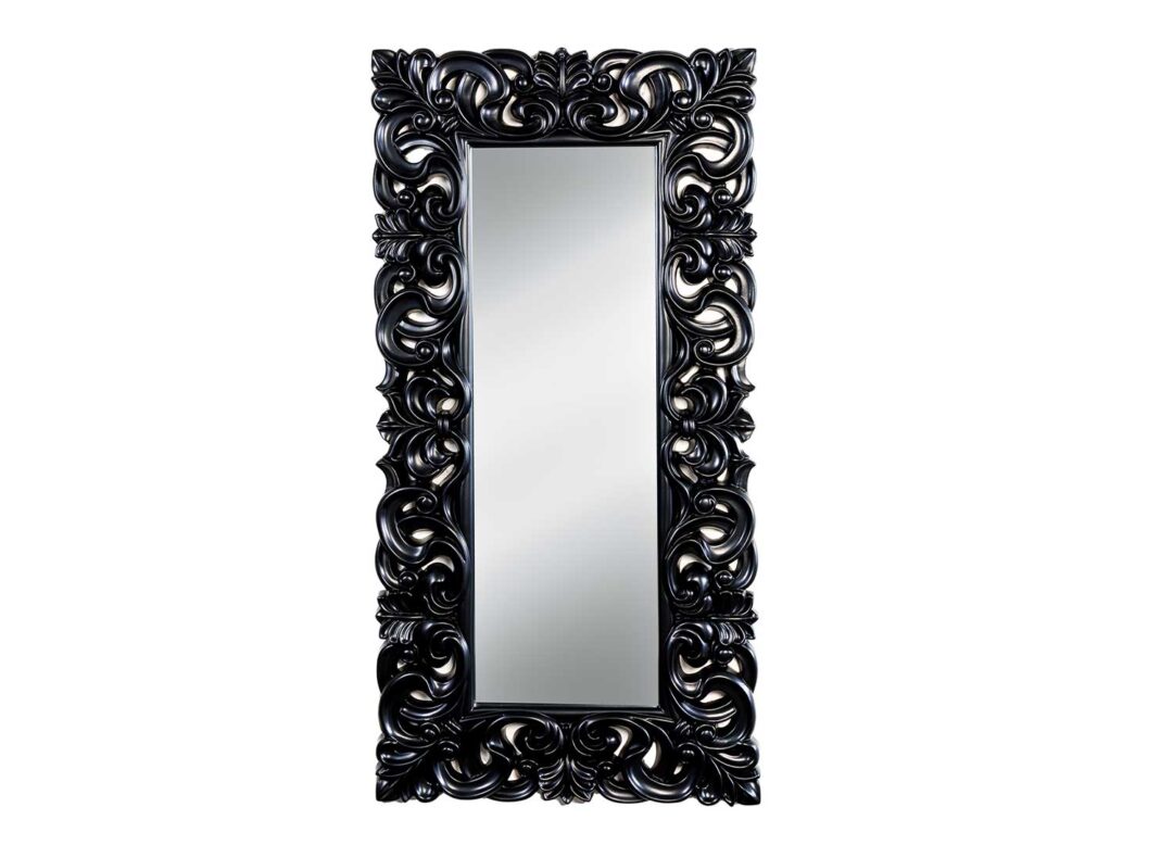 Grand miroir baroque noir