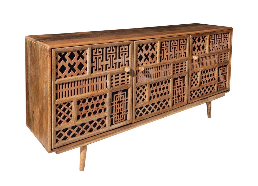 Meuble buffet oriental en bois massif de manguier