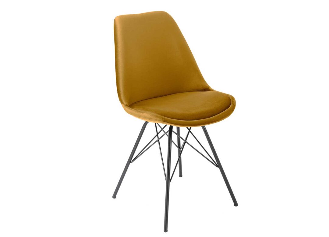 Lot de 4 chaises de salle à manger en tissu velours