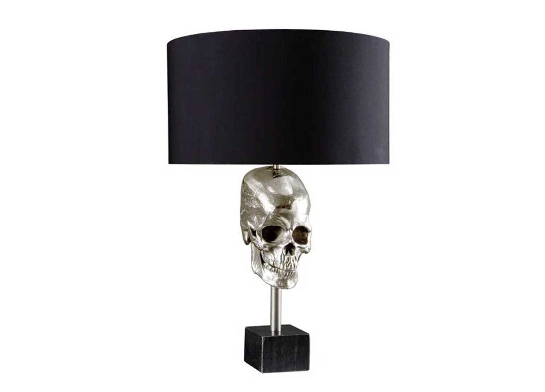 Lampe tête de mort argenté