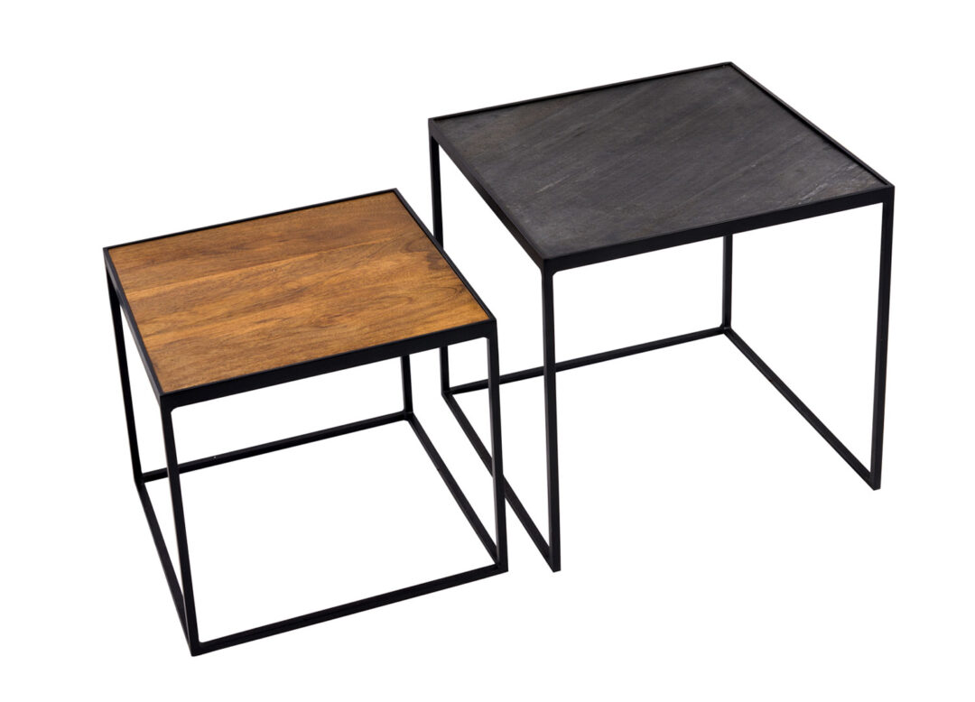 Tables basses gigognes bois et ardoise