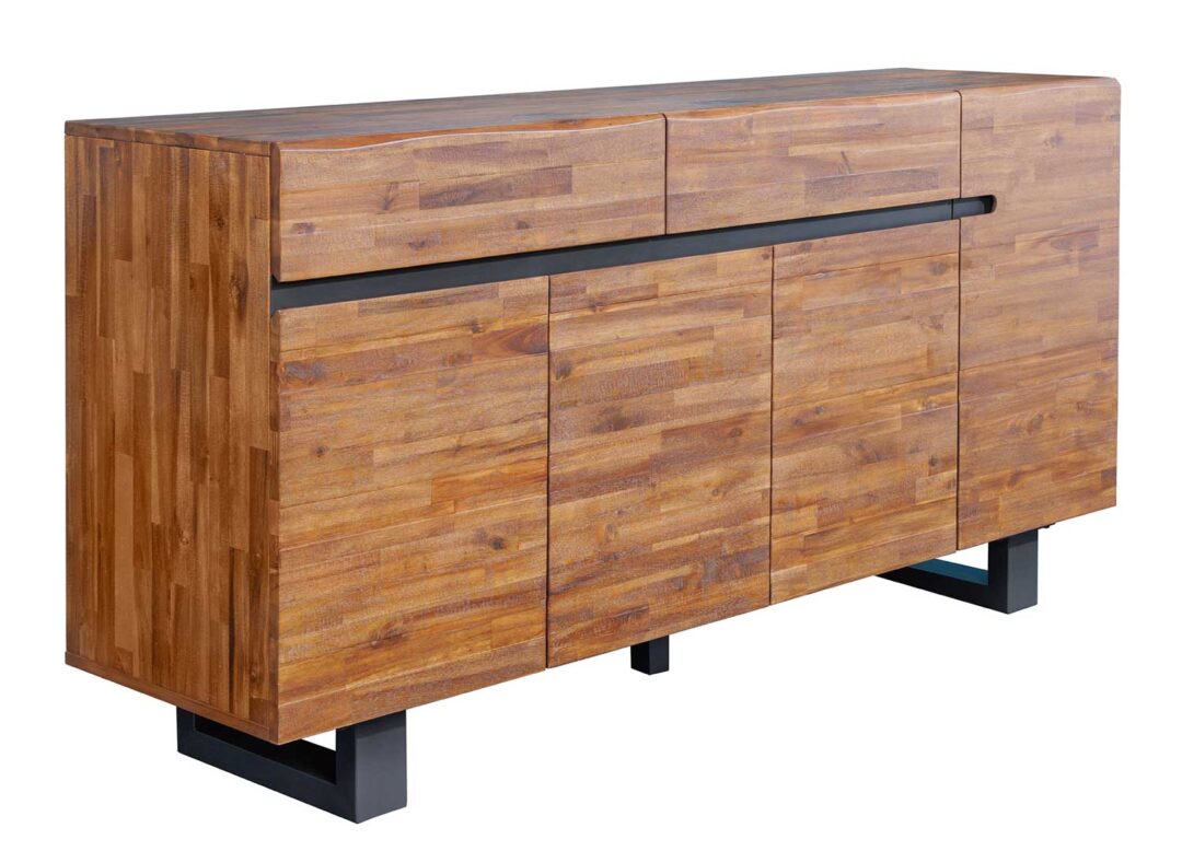 grand buffet en bois foncé industriel