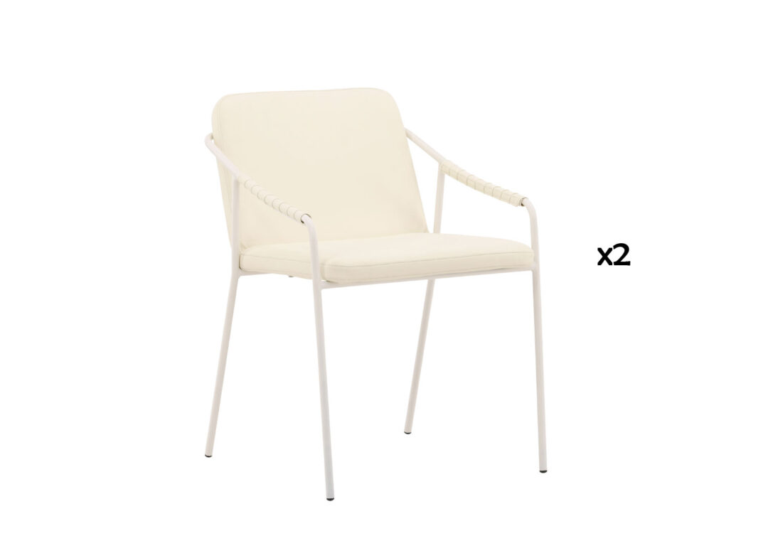 Chaises de séjour en simili cuir blanc