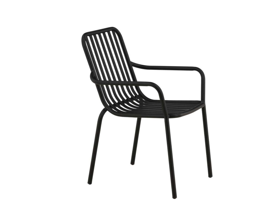 Chaise de jardin en métal noir