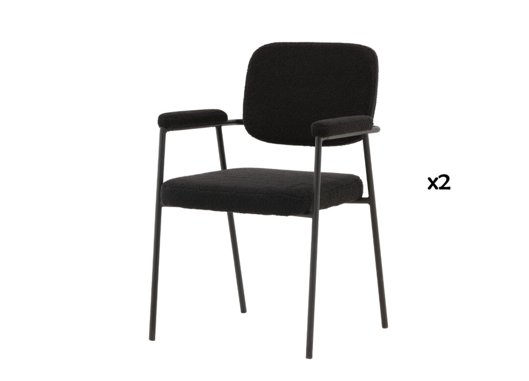 Lot de 2 chaises de salle à manger noir