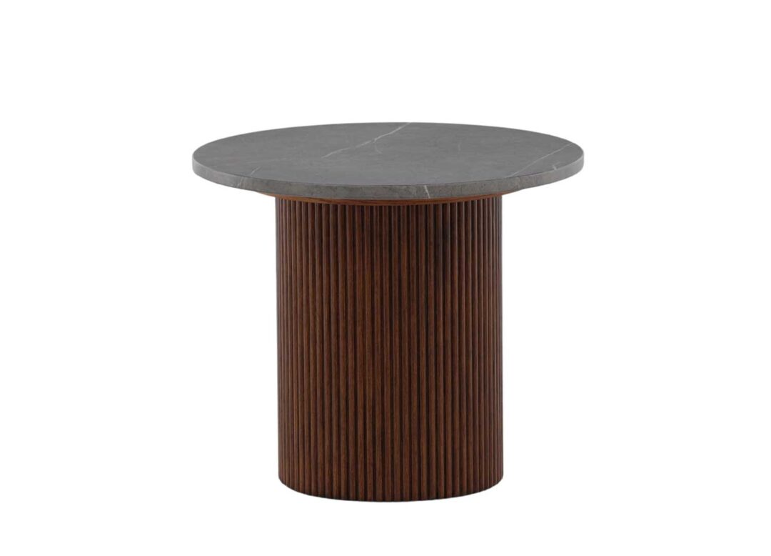 Table d'appoint en marbre gris et bois