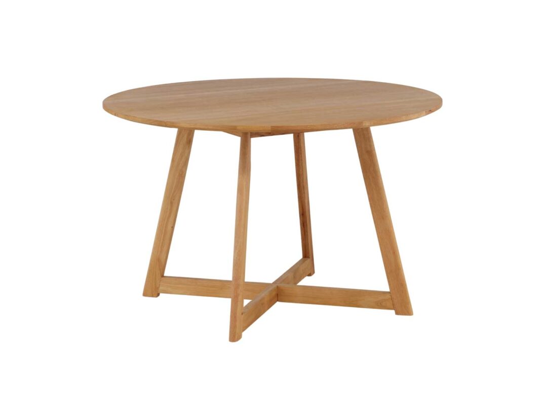 Table de repas ronde avec allonges pliantes en bois