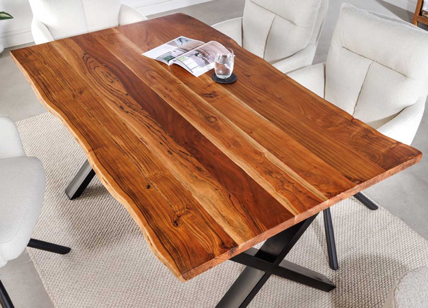 Table de salle à manger bois design / 160 cm pour salle à manger