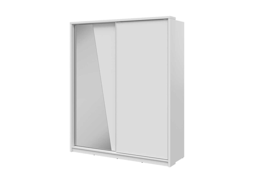 armoire dressing modern blanche avec miroir 180 cm