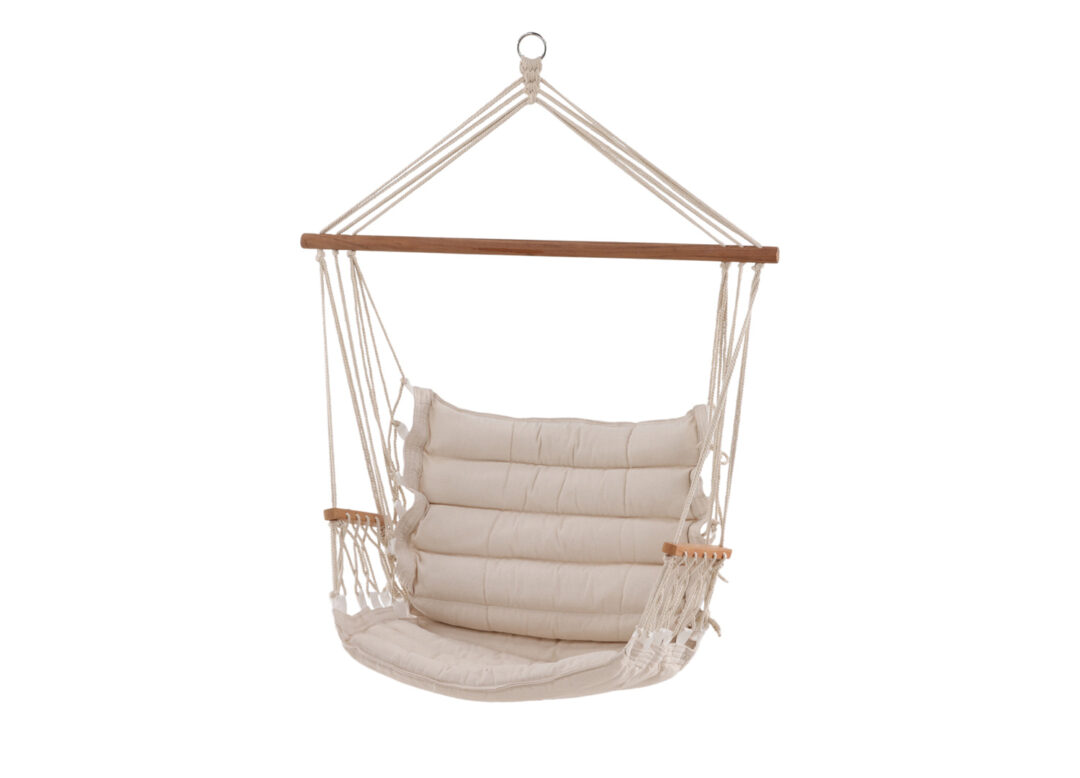 fauteuil de jardin suspendu en coton et bois