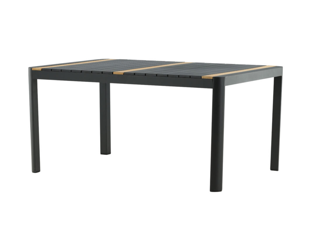 table de jardin moderne en metal et teck